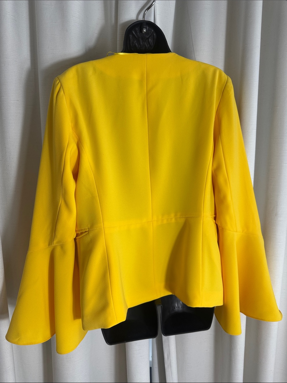 Philosophy Women’s Yellow Bell Sleeve Blazer Open Front Jacket Size 8 - Picture 8 of 13